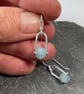 Silver and aquamarine small dangle earrings  - Image 6