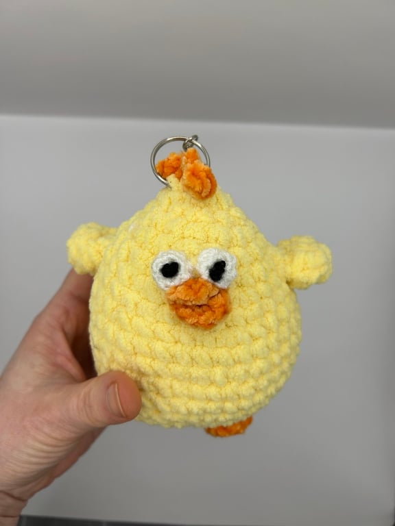 Handmade Crocheted Yellow Chicken Keychain  Amigurumi Soft Toy, Hand craft
