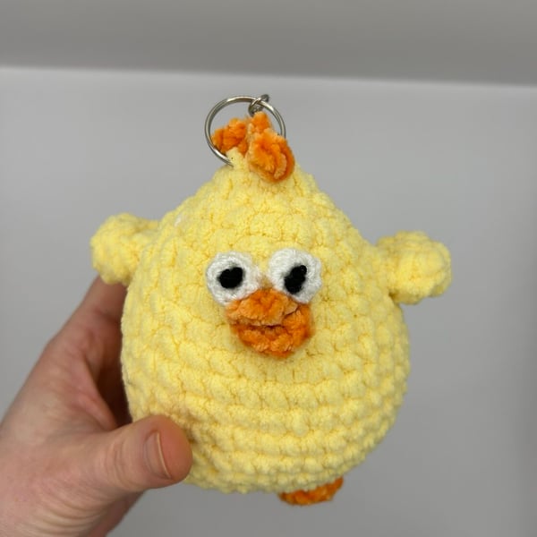 Handmade Crocheted Yellow Chicken Keychain  Amigurumi Soft Toy, Hand craft
