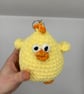 Handmade Crocheted Yellow Chicken Keychain  Amigurumi Soft Toy, Hand craft