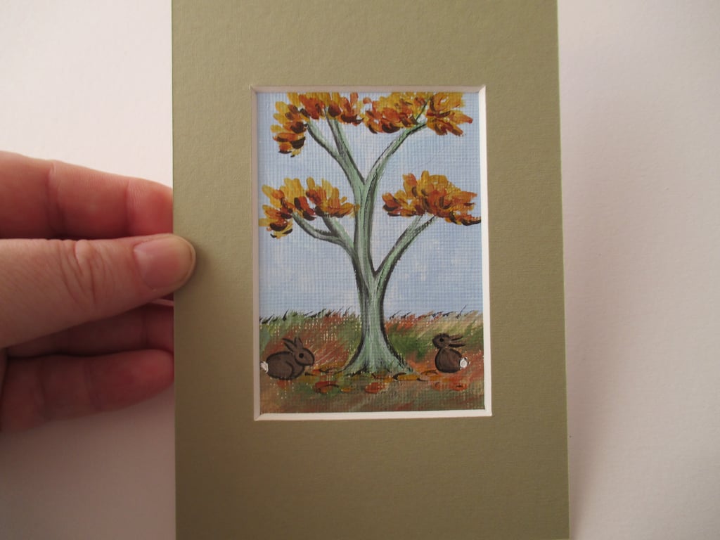 ACEO Rabbit aceo Autumn