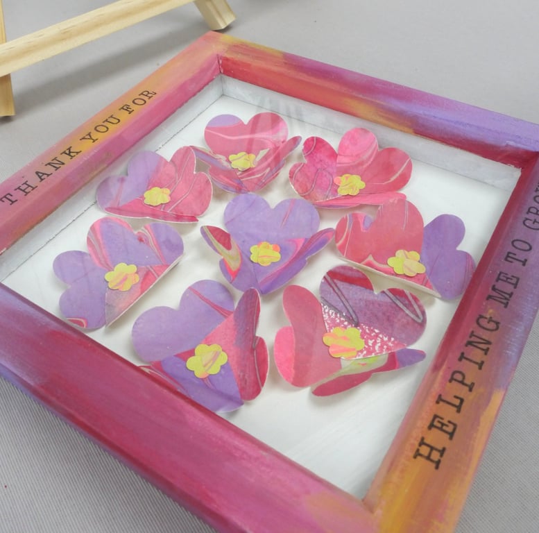 Teacher Frame, Thank You Frame, Framed Flowers, Thank You Gift