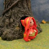 Tiny Magical Gnome 'Treso' with golden belt OOAK Sculpt by Ann Galvin