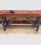 Handmade Rustic Pine Bench - Dark Walnut & Charcoal A-Frame Bench - Image 2
