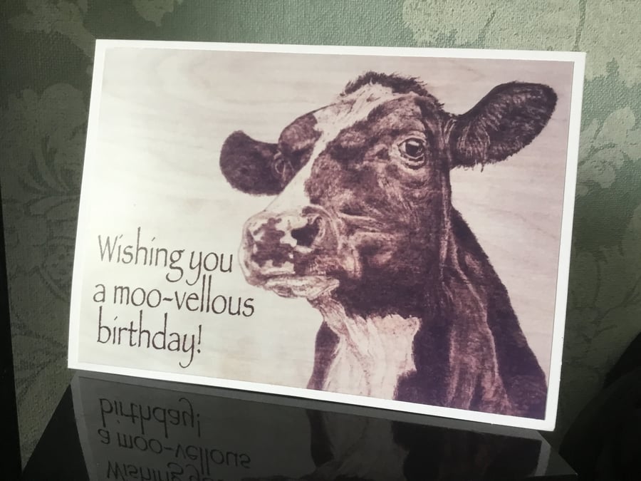 Cow Birthday card - blank inside