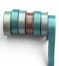 Double-Sided Satin Ribbon Set of 7 Blues - 23mm x 25 Metres Each