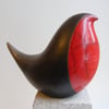 Raku glazed robin (D)
