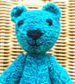 Handmade 8" Turquoise Teal Teddy Bear knitted in 100% Wool - Image 2