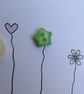 Birthday Card - Flowers, Hearts and Sequins - Kraft - Lemon, Pink and Green - Image 8