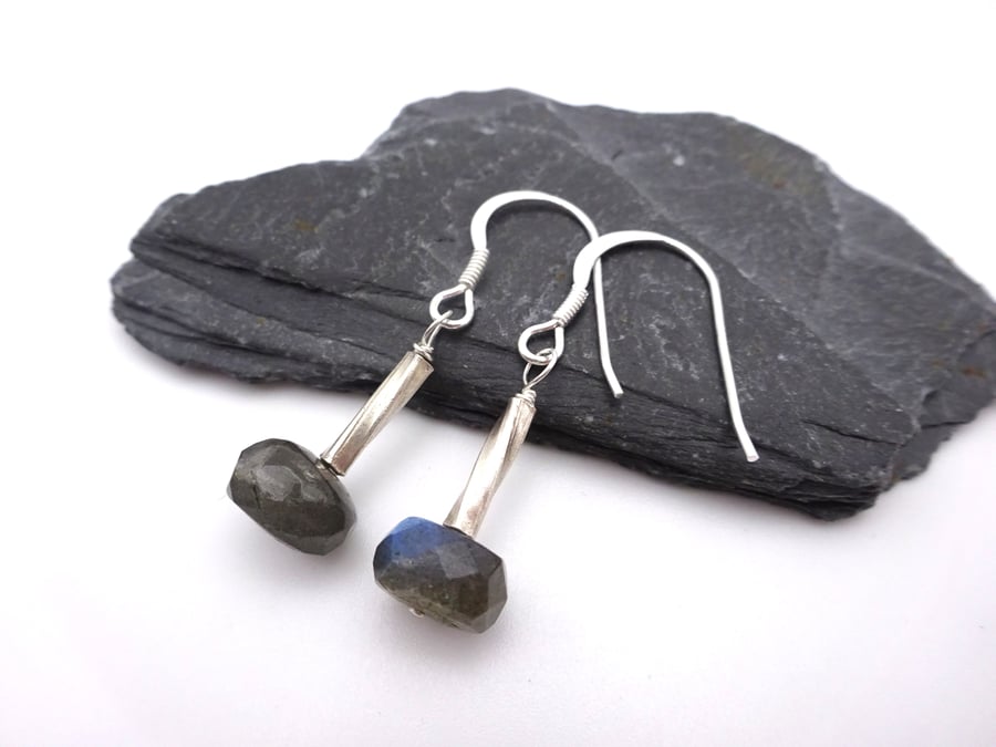 labradorite gemstone earrings, sterling silver jewellery