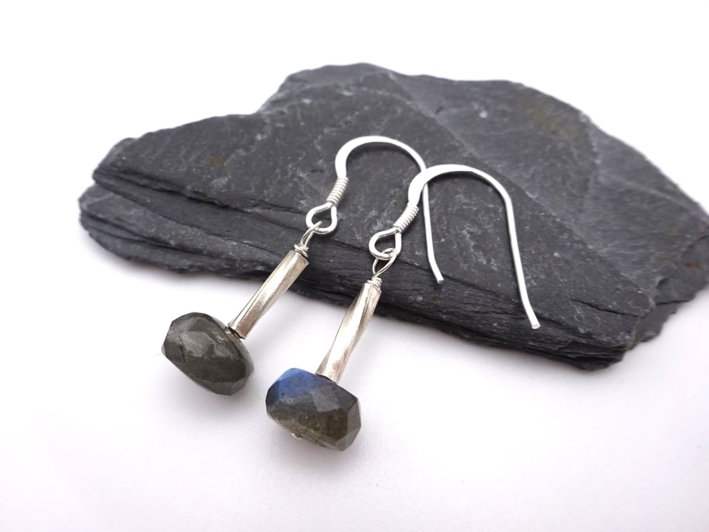 labradorite gemstone earrings, sterling silver jewellery