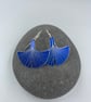 Blue aluminium ginkgo leaf earrings