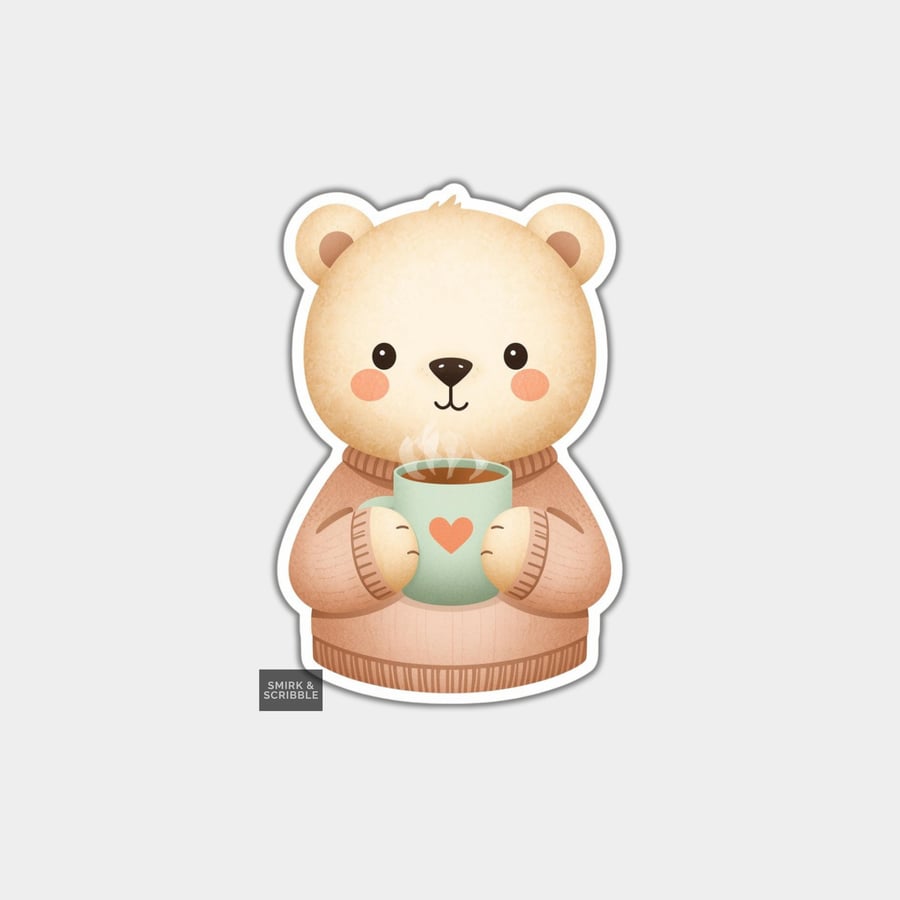 Funny Vinyl Sticker For Adults - Cute Teddy Bear - Folksy