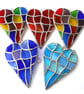 Patchwork Heart Suncatcher Stained Glass Handmade Turquoise Aqua  - Image 8
