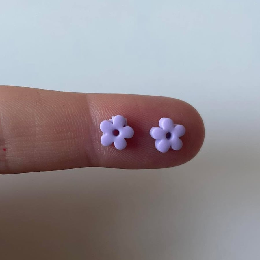Handmade Polymer Clay Micro Studs (Flower)