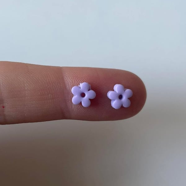 Handmade Polymer Clay Micro Studs (Flower)