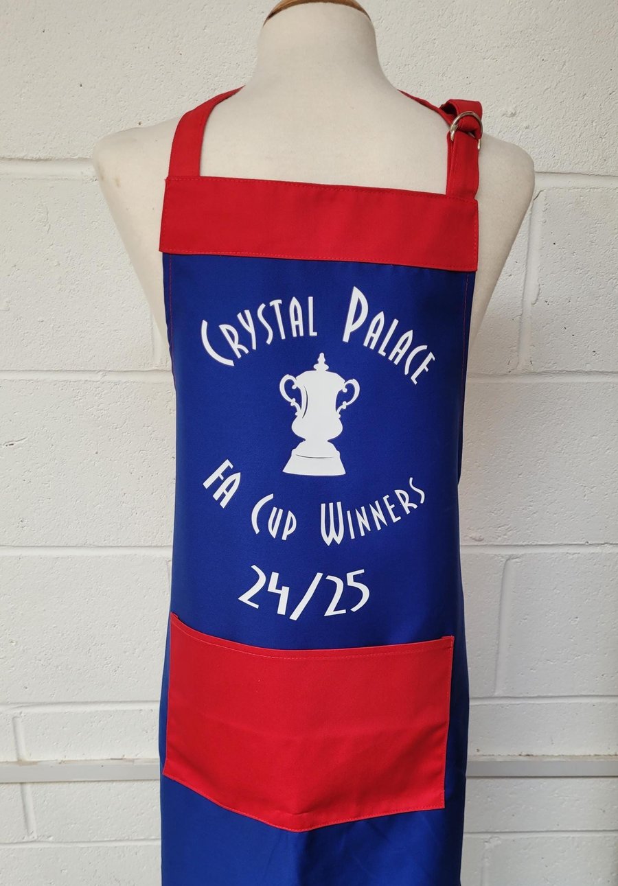 Fa cup crystal palace apron - made in England
