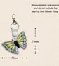 Stained Glass Butterfly Keyring - Embroidered Faux Leather Bag Charm - Image 6