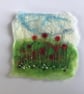 Poppy picture. Wool felt and embroidery  - Image 1
