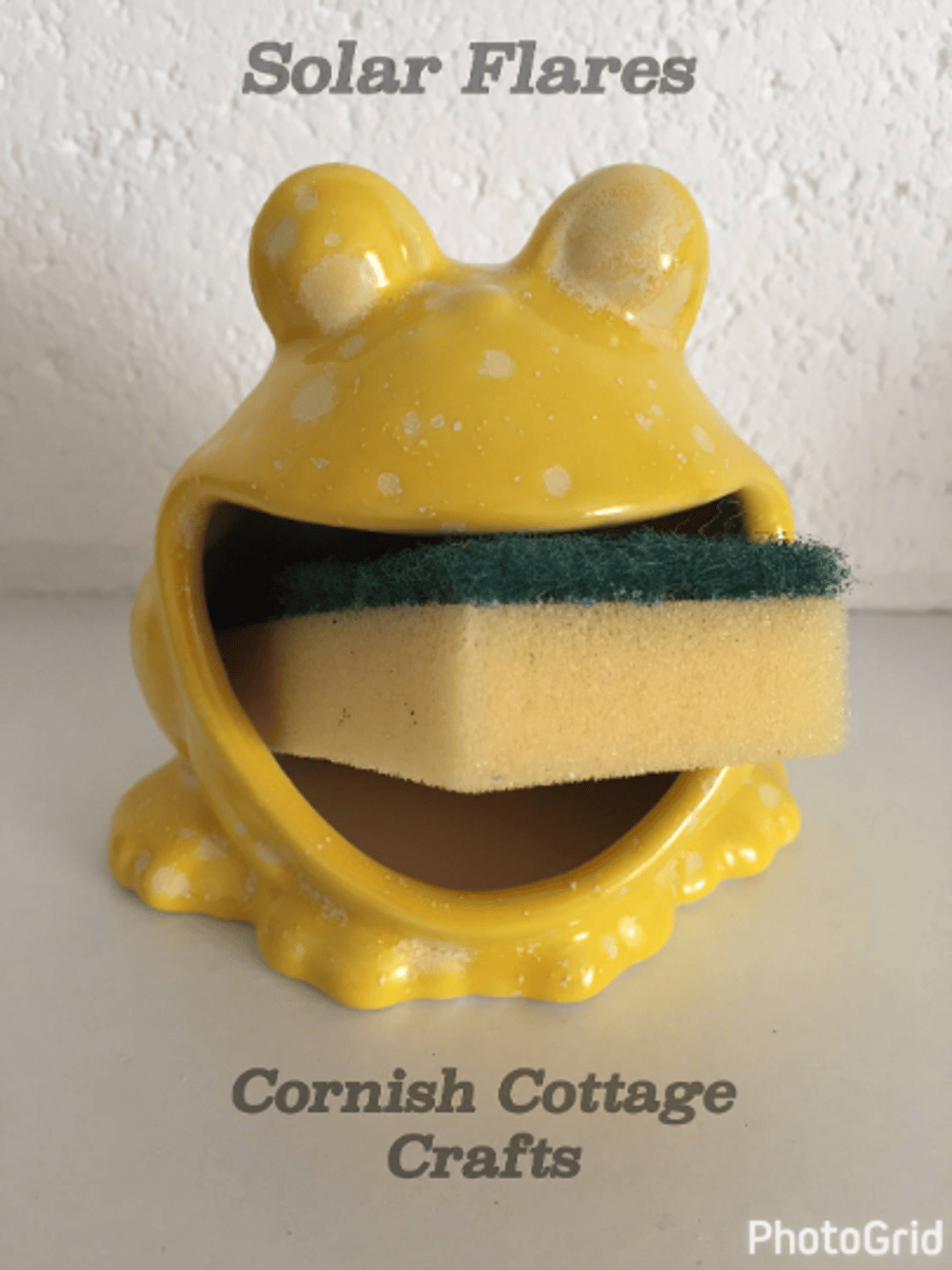 Frog sponge holder, kitchen decor, scrubby holder, soap holder housewarming gift