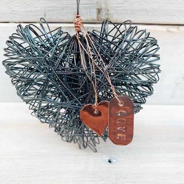 Little Rustic Hanging Wire Heart Love Gift