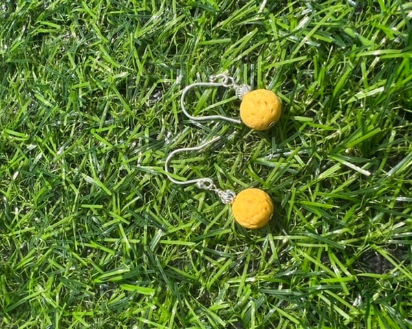 Yellow Lava Rock Earrings