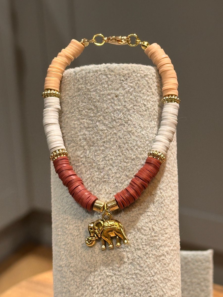 Unique Handmade bracelet with charms - animal elephant