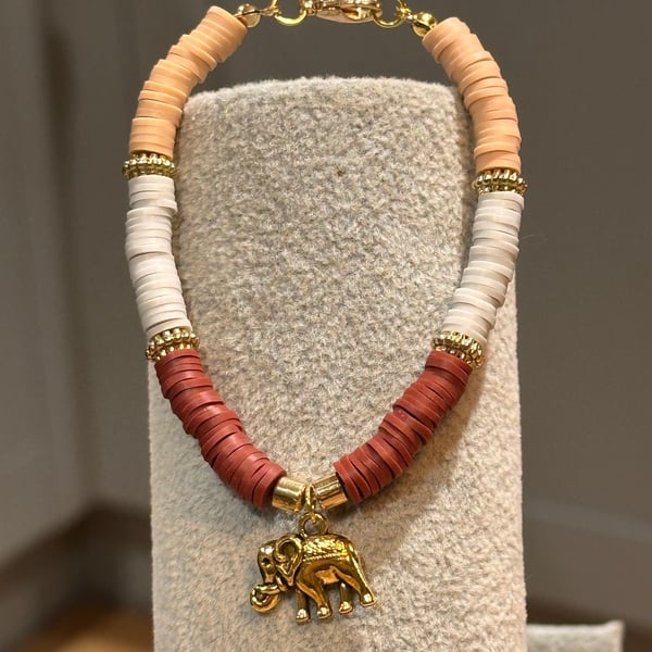 Unique Handmade bracelet with charms - animal elephant