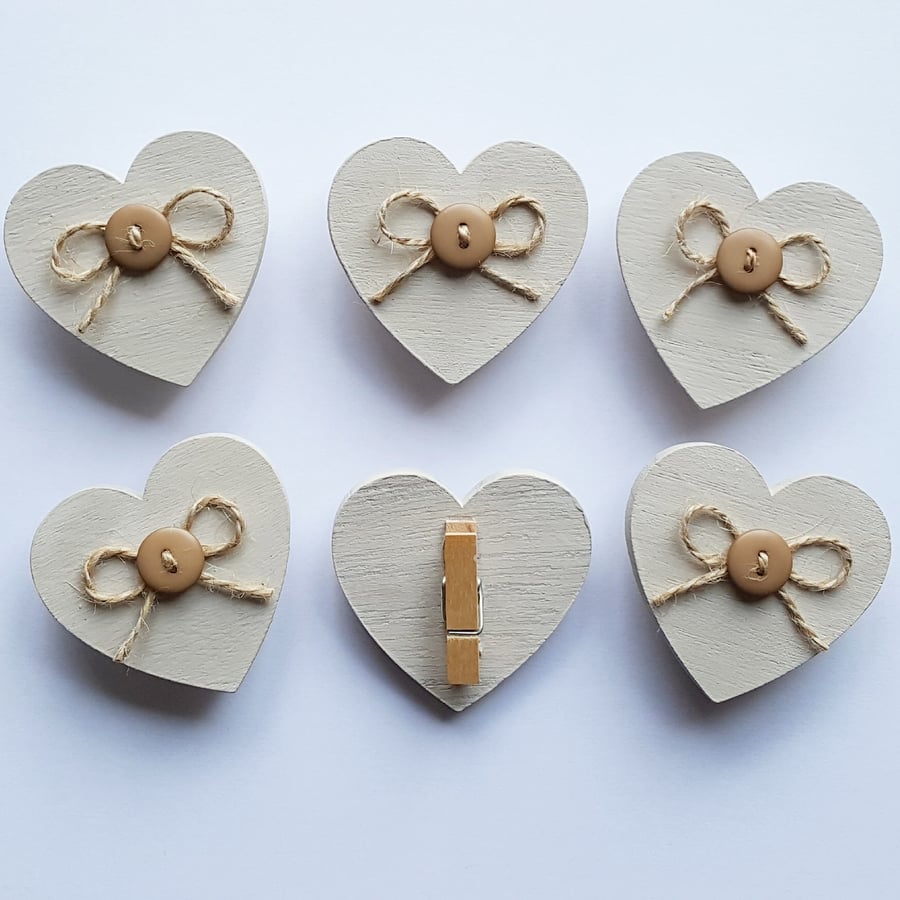 Wooden Heart Clips
