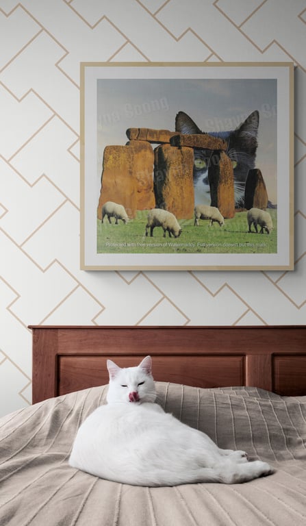 'Flock' print of handmade collage