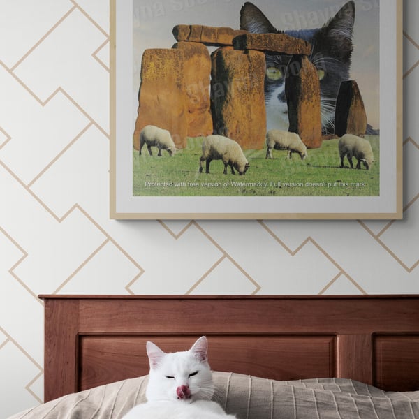 'Flock' print of handmade collage