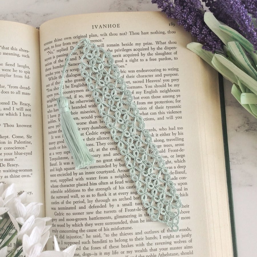 Lace Bookmark with Tassel, Medieval Fantasy Inspired
