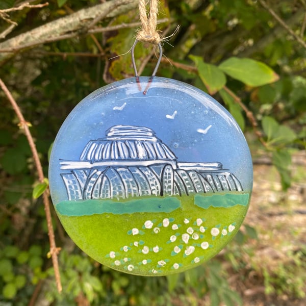 Fused Glass Hand painted Landmark Bauble, Kew Gardens