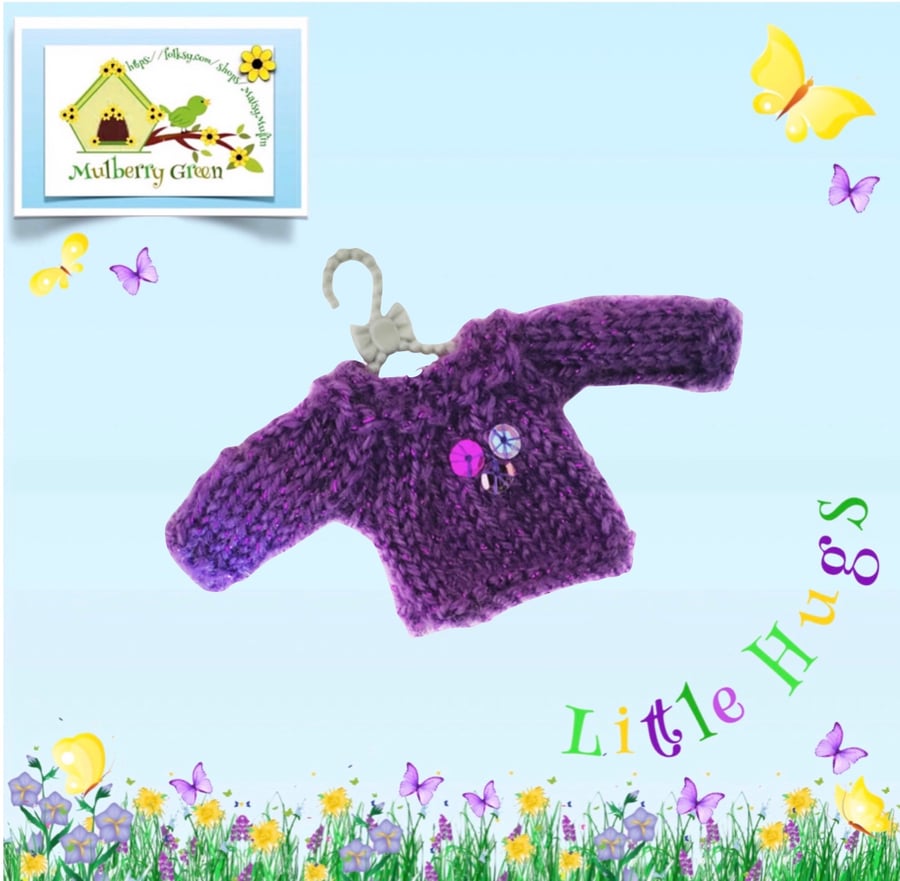 Purple Sparkly Jumper to fit the Little Hugs dolls and Baby Daisy