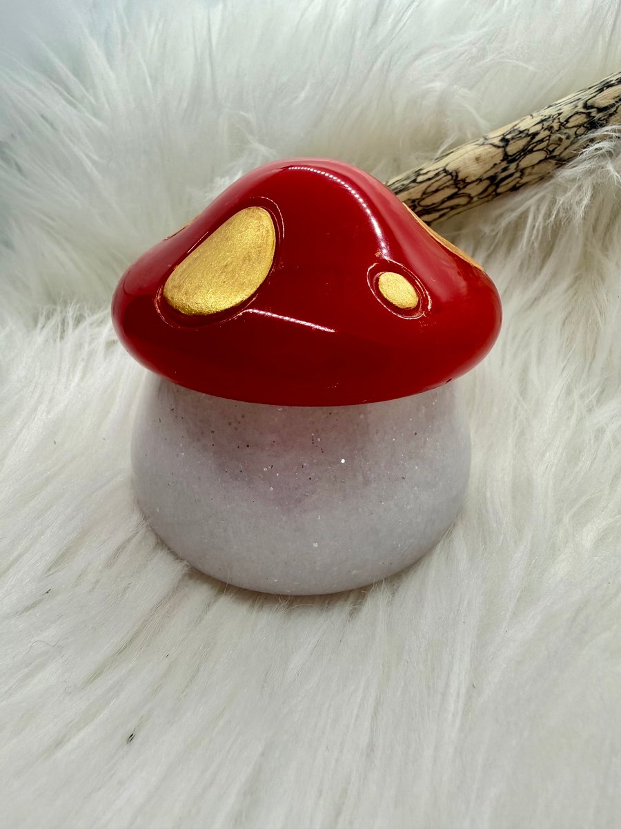 Resin mushroom trinket or jewellery box