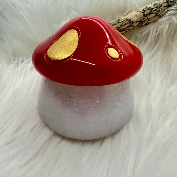 Resin mushroom trinket or jewellery box