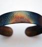 Surgical steel Owl Cuff, multicolured finish, slim - Image 1