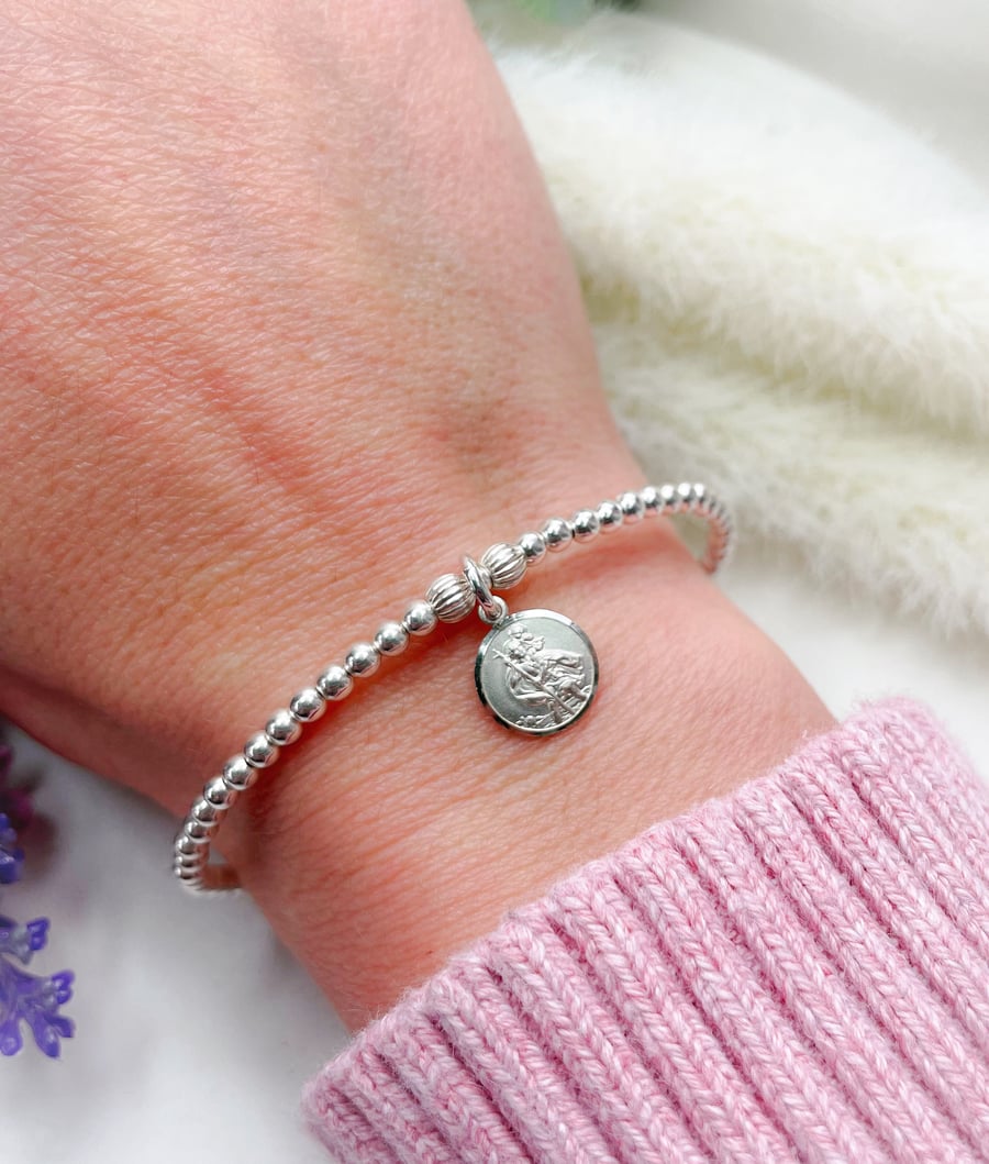 Sterling Silver Saint Christopher Bracelet