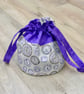 Small Drawstring Reversible Knitting or Crochet Project Bag - Image 8
