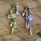 Mini Fondant Fancy Earrings - Mismatched Glitter Cake Rhinestone Studs