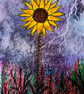 Sunflower in a Storm:  A4 art print  - Image 4