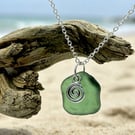 Unique Sea Glass Necklace with Charm