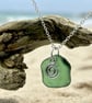 Unique Sea Glass Necklace with Charm