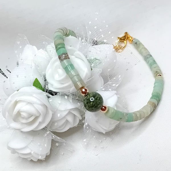 Green Opal & Serpentine Bracelet 