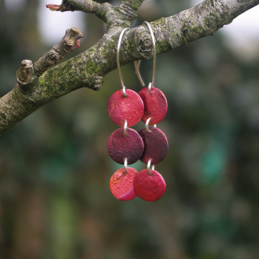  Red Berry Dangle Earrings 