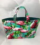 Flamingos tote bag, Tropical shopper, handmade in Sussex - Image 2
