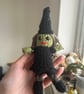 Handmade Crochet Witch Brooch: Cute Halloween Pin, Spooky Season Accessory