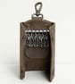Dark Brown Full Grain Leather Key Case Silent Snap Wrap Handmade UK - Image 5