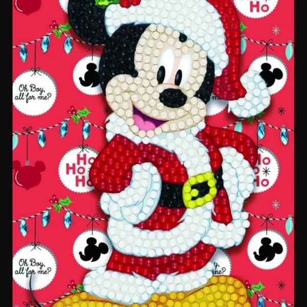 Mickey santa xmas crystal art card kit.
