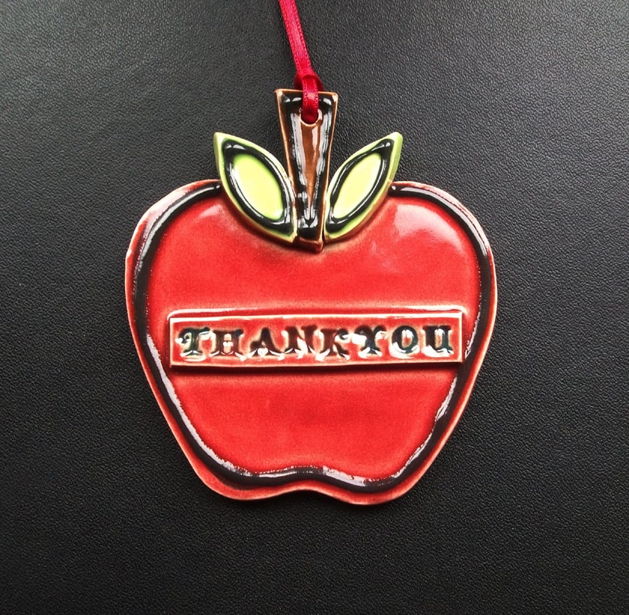 ceramic red apple thankyou decoration